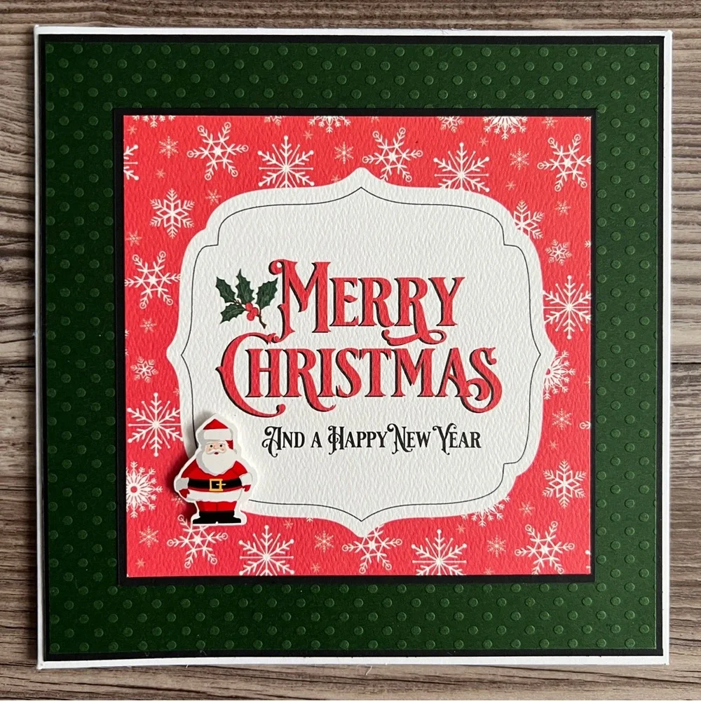 Handmade Christmas Holiday Greeting Cards Set of 12 5.5”x5.5” With Envelopes